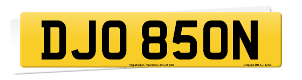 Registration number DJO 850N
